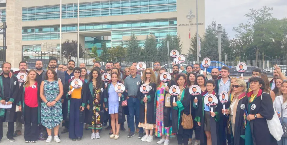 54 barodan AYM önünde ‘Can Atalay’a özgürlük’ çağrısı