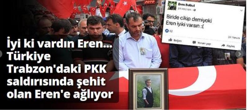 Maçka Şehidini Gözyaşları İle Uğurladı