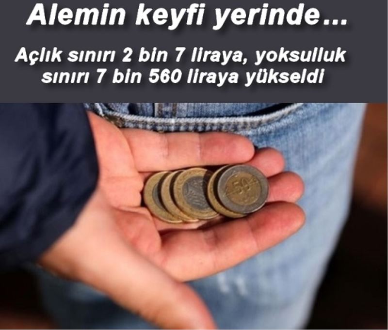 Açlık sınırı 2 bin 7 liraya, yoksulluk sınırı 7 bin 560 liraya yükseldi