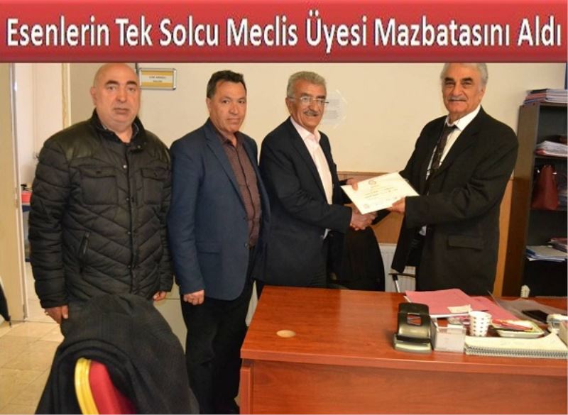 Esenlerin Tek Solcu Meclis Üyesi Mazbatasını Aldı