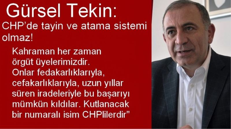 Gürsel Tekin: CHP